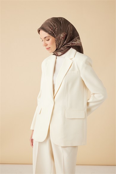 CEVLAN MULBERRY İPEK EŞARP 90*90 CM - VİZON
