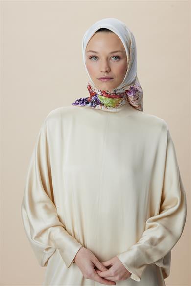 DERİN TİVİL İPEK EŞARP 90*90 CM - YEŞİL
