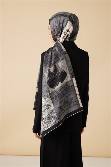 DİDAR MULBERRY İPEK ŞAL 70*190 CM - GRİ