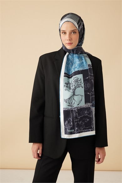 DİDAR MULBERRY İPEK ŞAL 70*190 CM - LACİVERT
