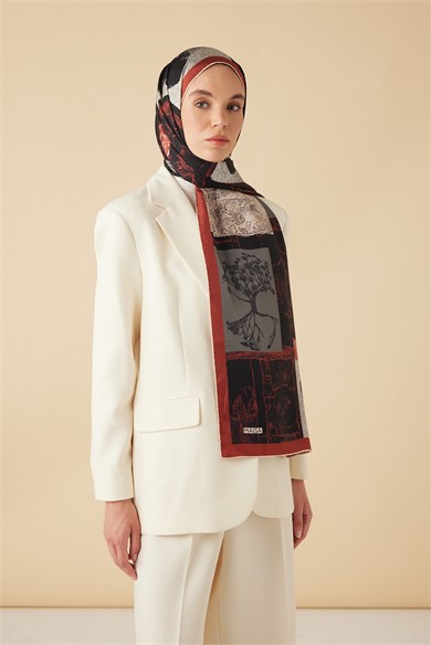 DİDAR MULBERRY İPEK ŞAL 70*190 CM - SİYAH