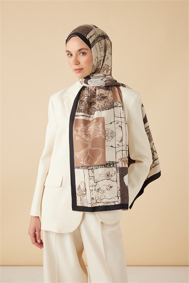 DİDAR MULBERRY İPEK ŞAL 70*190 CM - VİZON