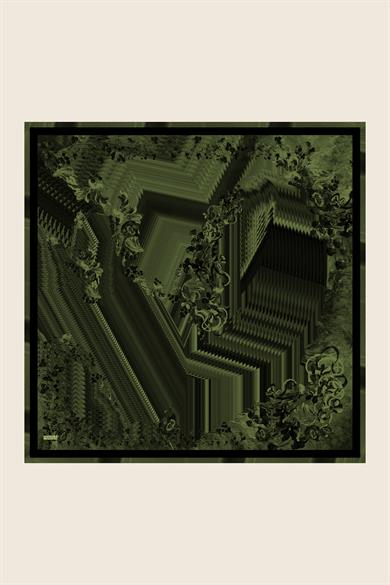 DİDE MULBERRY İPEK EŞARP 90*90 CM - KOYU YEŞİL