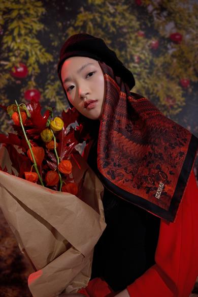 DİDE MULBERRY İPEK EŞARP 90*90 CM - TABA