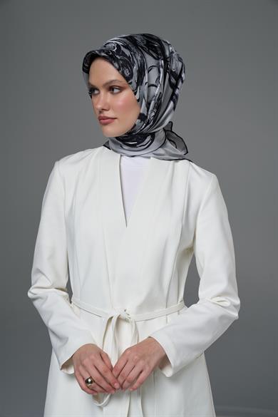 DİDE TİVİL İPEK EŞARP 90*90 – GRİ