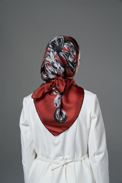 DİDE TİVİL İPEK EŞARP 90*90 – KIRMIZI