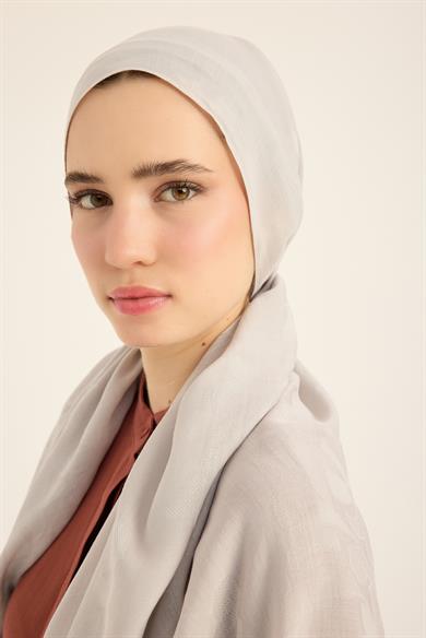 DURU İPEK PAMUK TENSEL ŞAL 70*190 CM - AÇIK GRİ