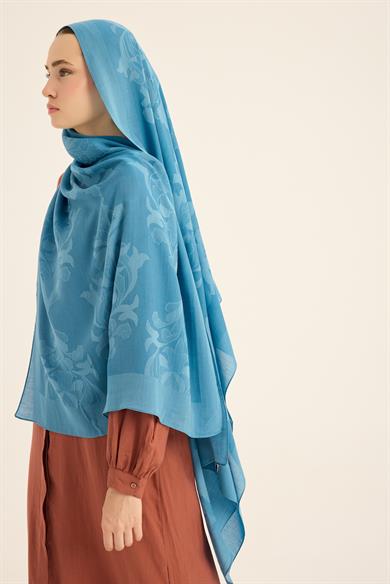 DURU İPEK PAMUK TENSEL ŞAL 70*190 CM - İNDİGO