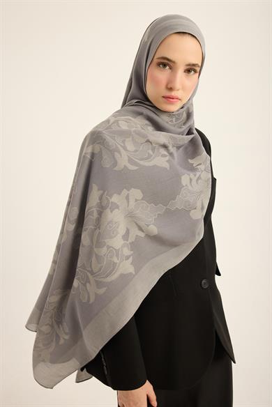 DURU İPEK PAMUK TENSEL ŞAL 70*190 CM - KOYU GRİ