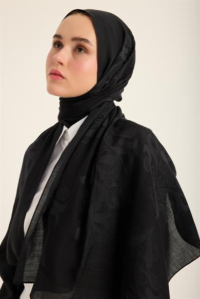 DURU İPEK PAMUK TENSEL ŞAL 70*190 CM - SİYAH