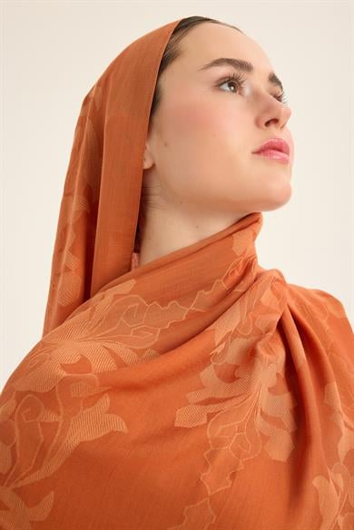 DURU İPEK PAMUK TENSEL ŞAL 70*190 CM - TABA