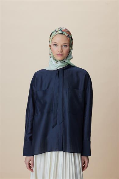 DÜŞ TİVİL İPEK EŞARP 90*90 CM - YEŞİL