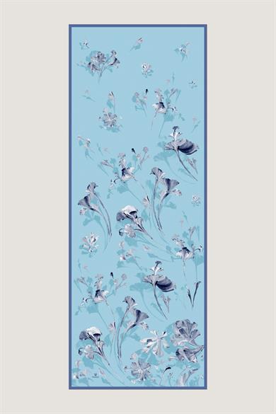 EFLİN MULBERRY İPEK ŞAL 70*190 CM - AÇIK MAVİ