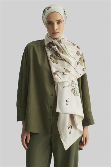 EFLİN MULBERRY İPEK ŞAL 70*190 CM - BEJ