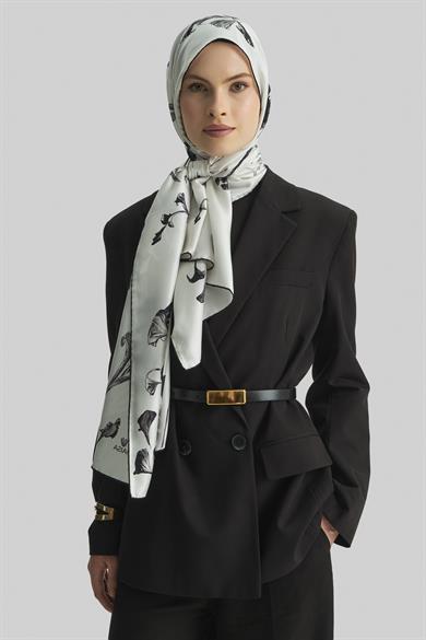 EFLİN MULBERRY İPEK ŞAL 70*190 CM - EKRU