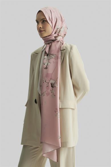 EFLİN MULBERRY İPEK ŞAL 70*190 CM - GÜL KURUSU