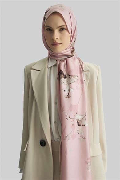 EFLİN MULBERRY İPEK ŞAL 70*190 CM - GÜL KURUSU