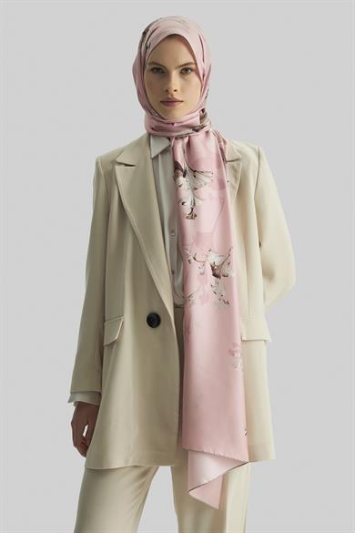 EFLİN MULBERRY İPEK ŞAL 70*190 CM - GÜL KURUSU
