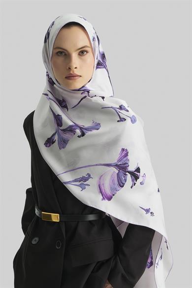 EFLİN MULBERRY İPEK ŞAL 70*190 CM - LİLA