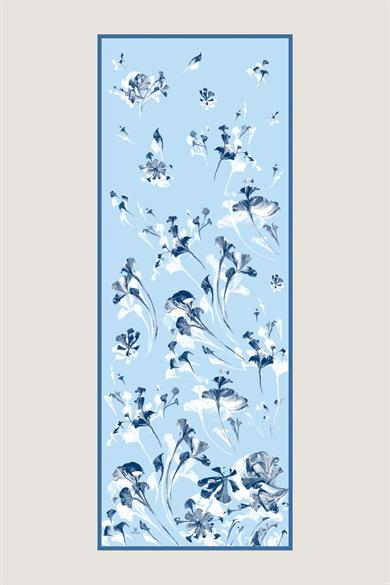 EFLİN MULBERRY İPEK ŞAL 70*190 CM - MAVİ