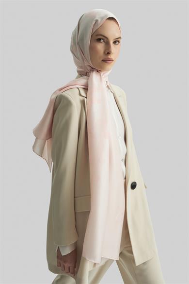EFLİN MULBERRY İPEK ŞAL 70*190 CM - PUDRA PEMBE