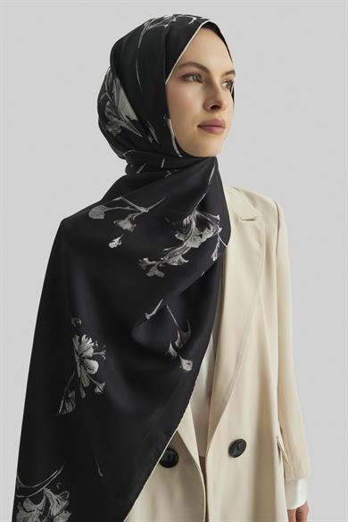 EFLİN MULBERRY İPEK ŞAL 70*190 CM - SİYAH