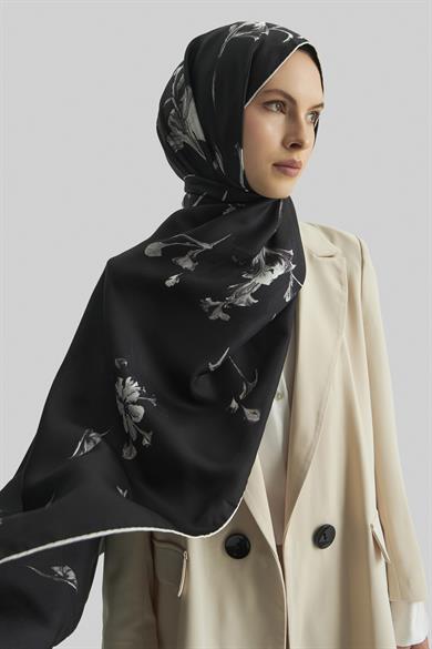 EFLİN MULBERRY İPEK ŞAL 70*190 CM - SİYAH