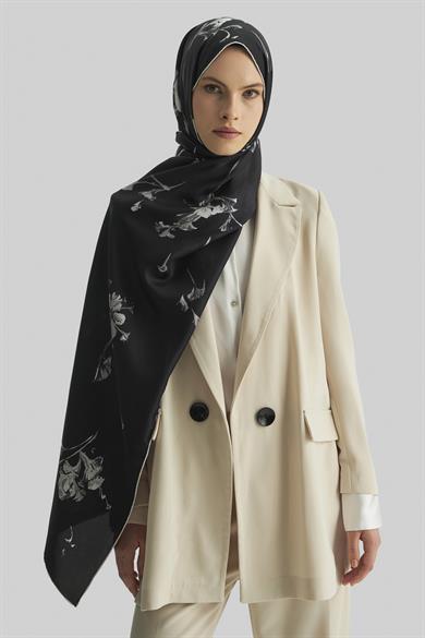 EFLİN MULBERRY İPEK ŞAL 70*190 CM - SİYAH