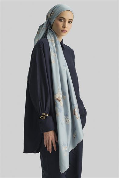 EFLİN MULBERRY İPEK ŞAL 70*190 CM - VİZON