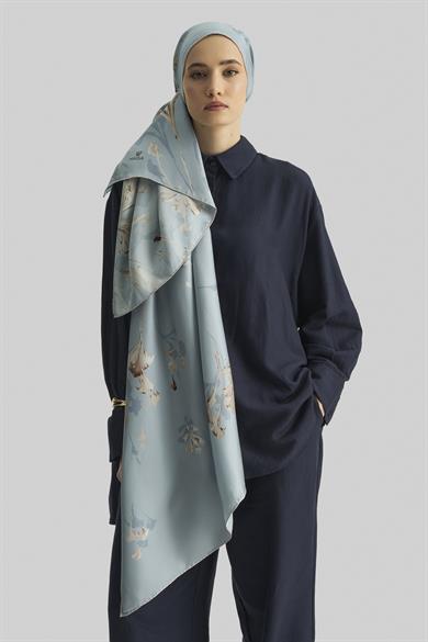 EFLİN MULBERRY İPEK ŞAL 70*190 CM - VİZON