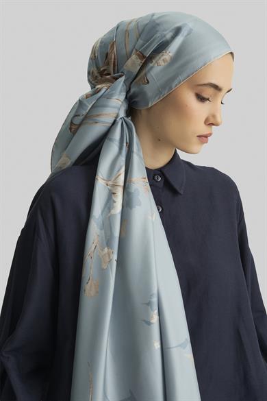 EFLİN MULBERRY İPEK ŞAL 70*190 CM - VİZON