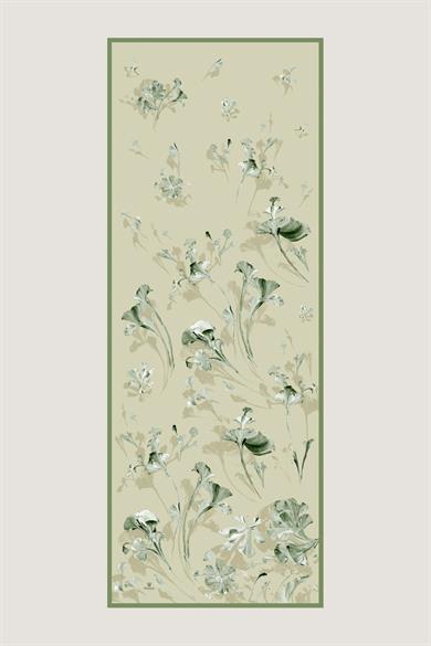 EFLİN MULBERRY İPEK ŞAL 70*190 CM - YAĞ YEŞİLİ