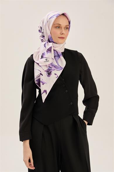 EFLİN TİVİL İPEK EŞARP 90*90 CM - MOR