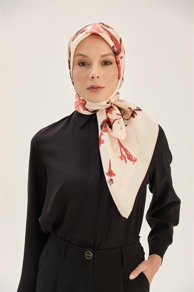 EFLİN TİVİL İPEK EŞARP 90*90 CM - TARÇIN