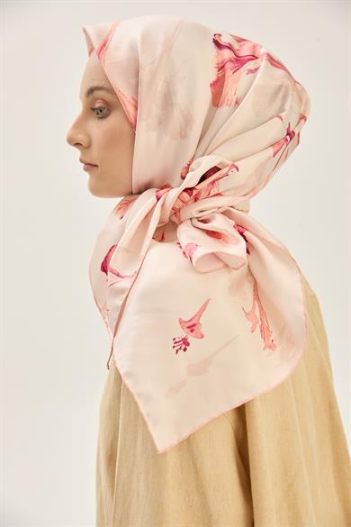 EFLİN TİVİL İPEK EŞARP 90*90 CM - TURUNCU