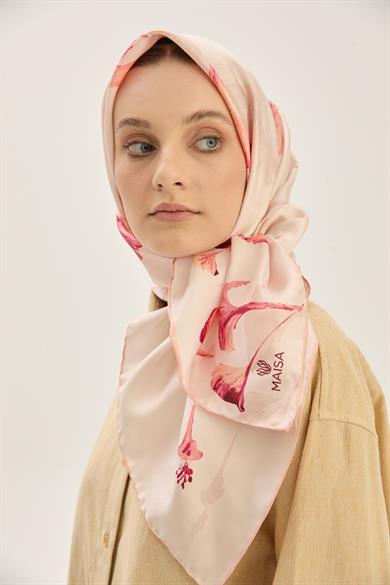 EFLİN TİVİL İPEK EŞARP 90*90 CM - TURUNCU