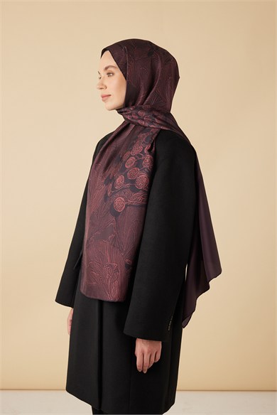 EFNA MULBERRY İPEK ŞAL 70*190 CM - BORDO