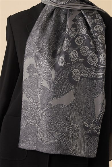 EFNA MULBERRY İPEK ŞAL 70*190 CM - GRİ