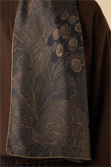 EFNA MULBERRY İPEK ŞAL 70*190 CM - KAHVERENGİ
