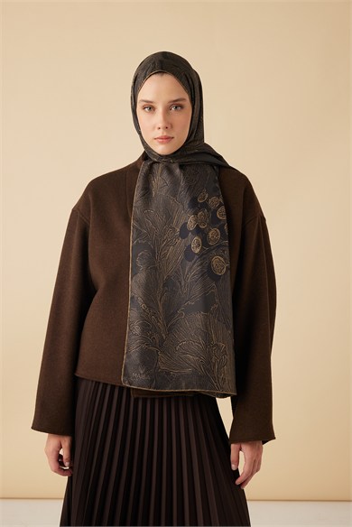 EFNA MULBERRY İPEK ŞAL 70*190 CM - KAHVERENGİ