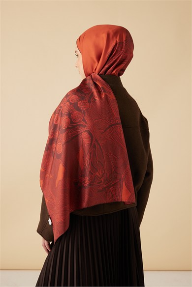 EFNA MULBERRY İPEK ŞAL 70*190 CM - KIRMIZI