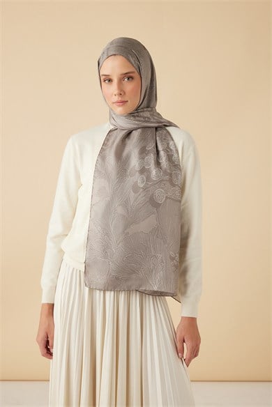 EFNA MULBERRY İPEK ŞAL 70*190 CM - VİZON