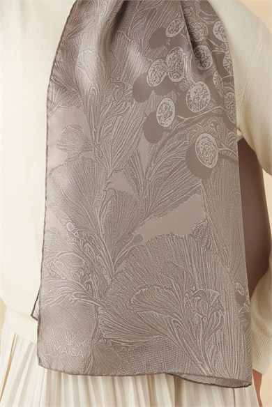 EFNA MULBERRY İPEK ŞAL 70*190 CM - VİZON