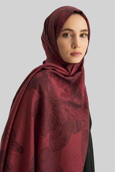 EFRAZ PAMUK İPEK ŞAL-KIRMIZI