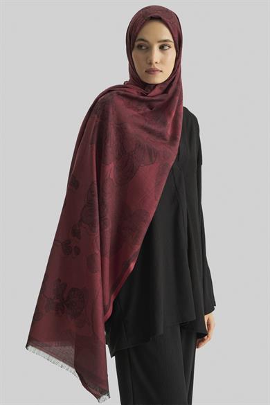 EFRAZ PAMUK İPEK ŞAL-KIRMIZI