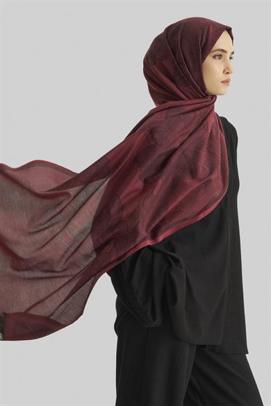 EFRAZ PAMUK İPEK ŞAL-KIRMIZI