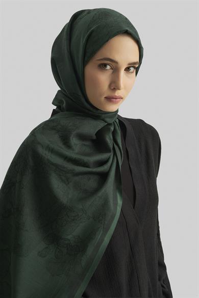 EFRAZ PAMUK İPEK ŞAL-KOYU YEŞİL