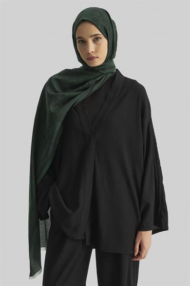 EFRAZ PAMUK İPEK ŞAL-KOYU YEŞİL