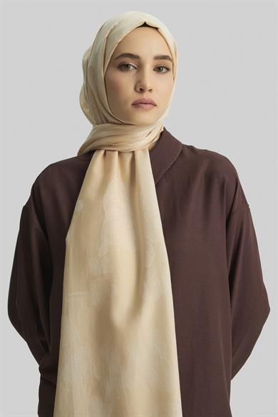 EFRAZ PAMUK İPEK ŞAL-KREM
