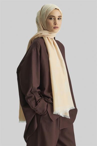 EFRAZ PAMUK İPEK ŞAL-KREM